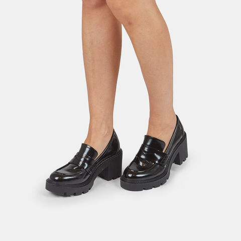 Mocasines para mujer Bata Red Label con tacón ancho, Negro Mocasines para mujer Bata Red Label con tacón ancho, Negro
